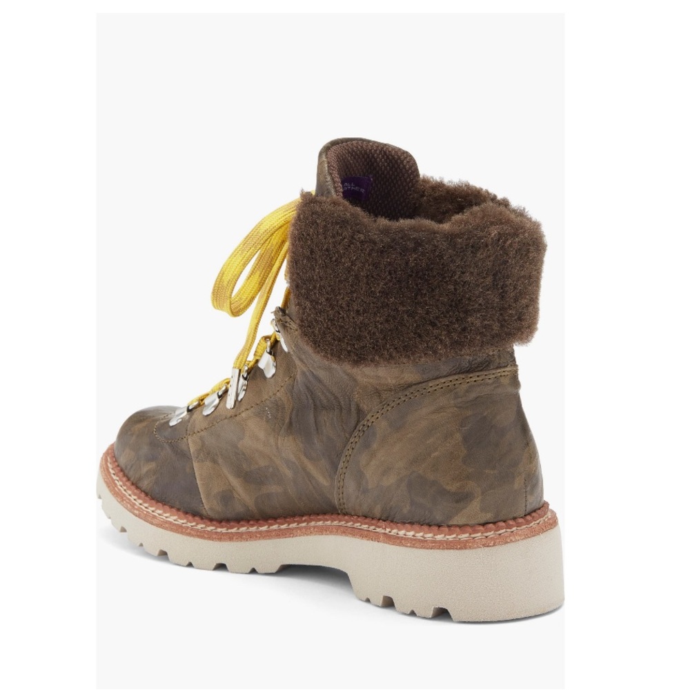 Bionica Danie Genuine Shearling Trim Hiking Boots Olive Green Camo Women’s 6 NEW - Picture 8 of 15